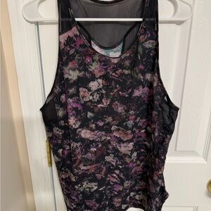 Lululemon Athletica Black Floral Tank Top